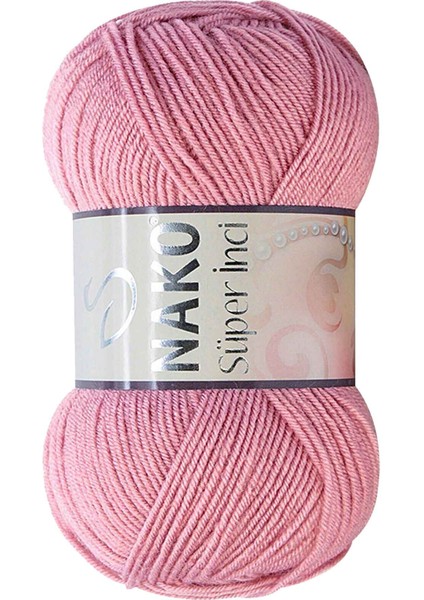 1 Adet Süper Inci El Örgü Ipi 100 gr Gül Kurusu 275