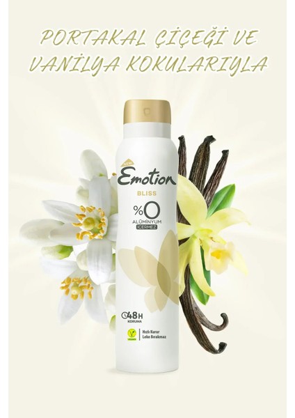 Emotion Bliss Kadın Vegan Deodorant 150 ml Hızlı Kurur , Leke Bırakmaz fırsatları