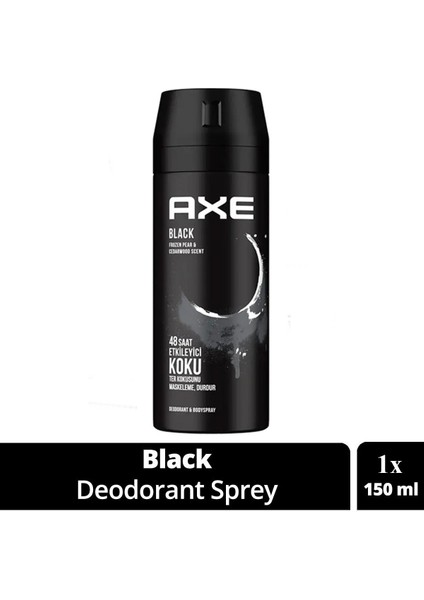 Axe Erkek Deodorant & Bodyspray Black 48 Saat Etkileyici Koku Vücut Spreyi 150 ml