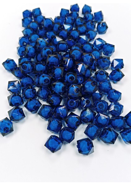 Küp Boncuk Içten Boncuklu Bileklik Çanta Boncuğu 10 mm 50 gr Koyu Mavi - BNC453