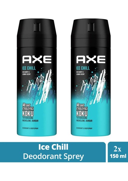 2 Adet Axe Ice Chill Erkek Deodorant Sprey 150 ml