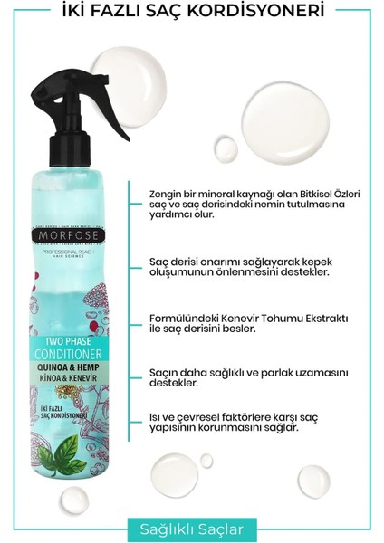 Çift Fazlı Kinoa & Kenevir Kondisyoner Fön Suyu 400 ml - Mrfs modelleri