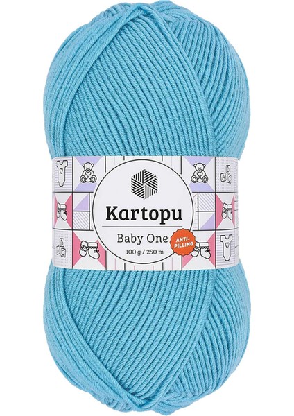 1 Adet Baby One Tüylenmeyen El Örgü Ipi Yünü Turkuaz K576