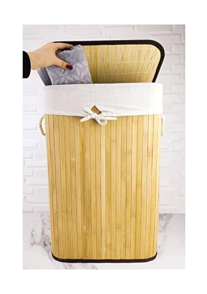 Dikdörtgen Bambu Çamaşır Sepeti Naturel CL-6002-01 modelleri