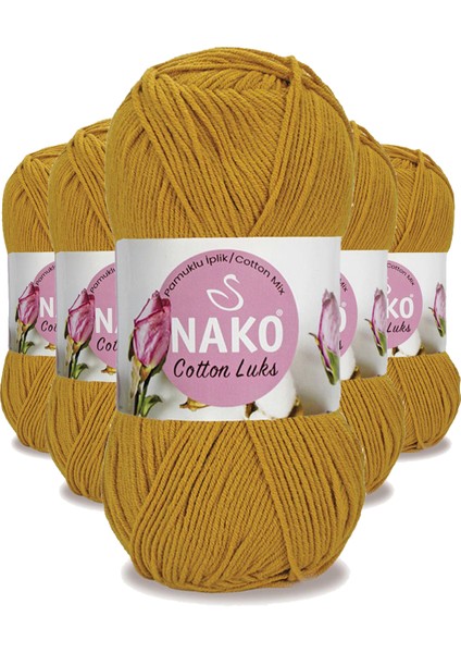 5 Adet Cotton Lüks Yelek Tunik Kazak Bluz Hırka Ipi Yünü Hardal 97555