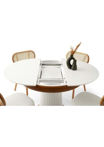 Mobilgen Naturel 4 Adet Masal Sandalye 100+30 Açılabilir Palermo Masa Takımı fiyatları