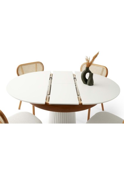 Mobilgen Naturel 4 Adet Masal Sandalye 100+30 Açılabilir Palermo Masa Takımı fırsatları