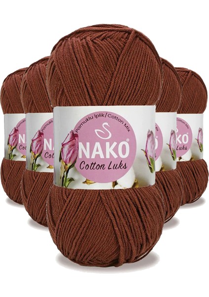 5 Adet Cotton Lüks Yelek Tunik Kazak Bluz Hırka Ipi Yünü Kızıl Kahve 97556