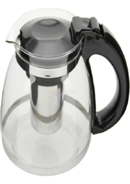 Çelik Süzgeçli Cam Çaycı Servis Demlik 1500 Ml. ROYALEKS-7488