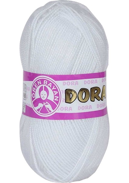 1 Adet Dora El Örgü Ipi Yünü 100 gr 000 Beyaz