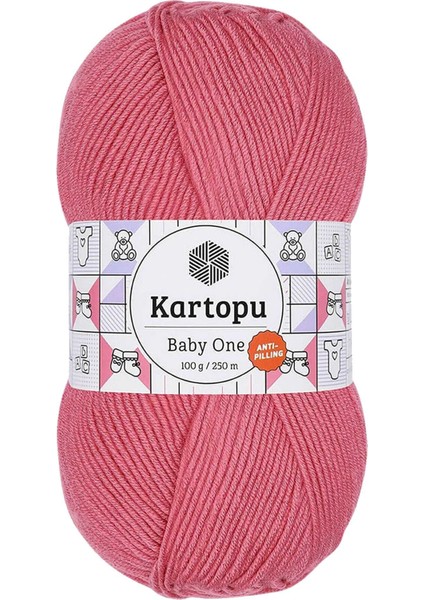 1 Adet Baby One Tüylenmeyen El Örgü Ipi Yünü Şeker Pembe K244