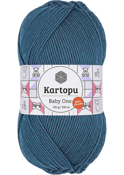 1 Adet Baby One Tüylenmeyen El Örgü Ipi Yünü Petrol K1467