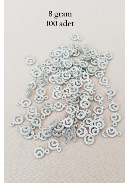 Oya Abiye Bileklik Kolye Pleksi Metalik Plastik Pul Gümüş Renk 8 Gram 100 Adet - BNC516
