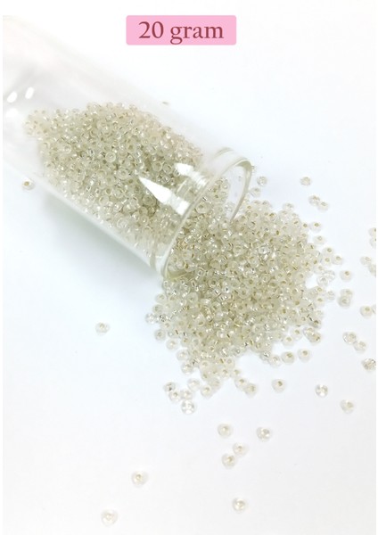 Dökme Cam Kum Boncuk (11/0) 2 mm - 20 Gram - Şeffaf - BNC034