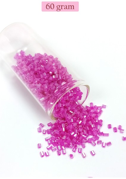 Kesme Cam Boncuk 2mm - 60 Gram - Şeffaf Fuşya - BNC363