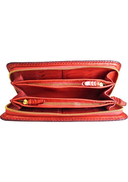 Oşum El Yapımı (Handmade) Çok Bölmeli, Bozuk Para ve Bol Kartlık Alanlı Kadın Deri Cüzdan 40062 indirimleri