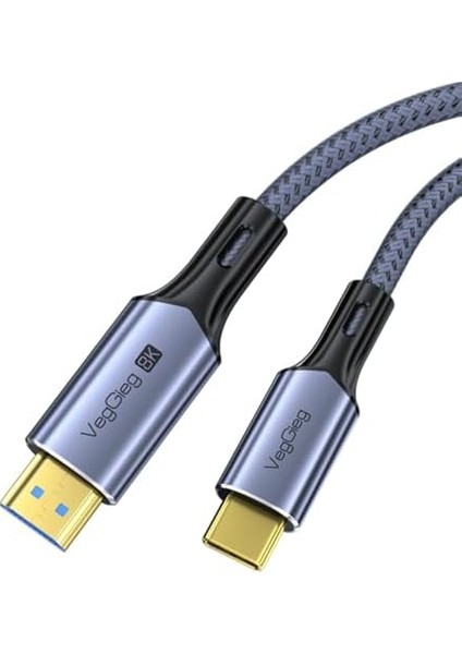 Type-C To HDMI Kablo 8k 60Hz 4K 240Hz Hdr 3D 48GBPS Örgülü Usb-C To HDMI Kablo 2 Metre fiyatları