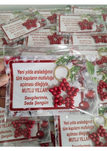 Anneler Günü Hediyesi Kırmızı Ahşap Anahtarlık 10 Adet fırsatları