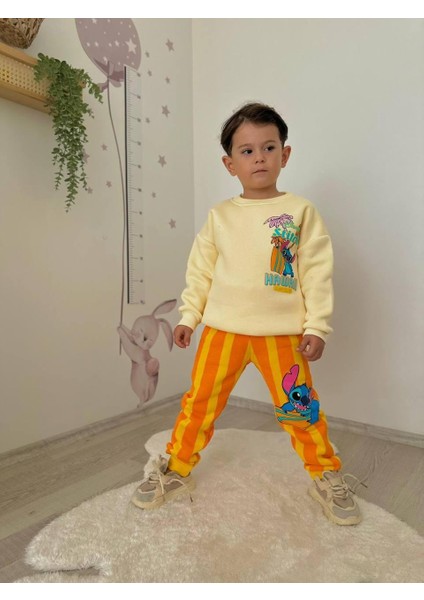 Karakter Baskılı Şardonlu Erkek Çocuk Ikili Eşofman Takımı