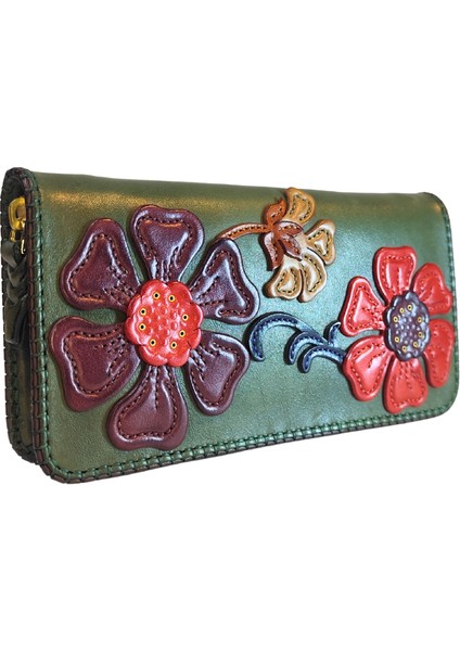 Oşum El Yapımı (Handmade) Çok Bölmeli, Bozuk Para ve Bol Kartlık Alanlı Kadın Deri Cüzdan 40062 modelleri