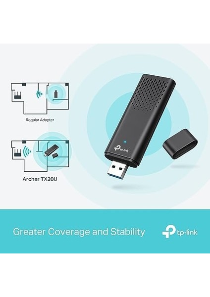 Wifi Stick 6 Güçlü AX1800MBPS, Archer TX20U, Wlan USB Adaptörü, Wlan Dongle, USB 3.0 Dual-Band, 2.4g/5ghz, Mu-Mımo, Wpa3, Windows 11/10 ile Uyumlu fiyatları