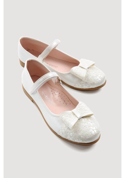 Çocuk Dantelli Ayakkabı 31-36 Sedef