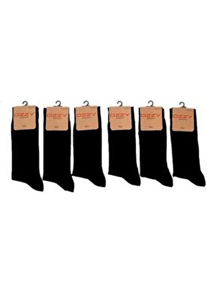 6 Çift Siyah Dikişsiz Erkek Soket Çorap Pamuk Elastan Örme Desen Yıkamalı modelleri