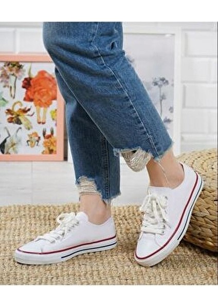 Unisex Günlük Beyaz Spor Ayakkabı Tekstil Malzeme ile Ortopedik Taban 2 cm Topuk modelleri