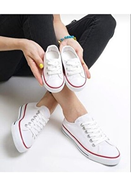 Unisex Günlük Beyaz Spor Ayakkabı Tekstil Malzeme ile Ortopedik Taban 2 cm Topuk indirimleri