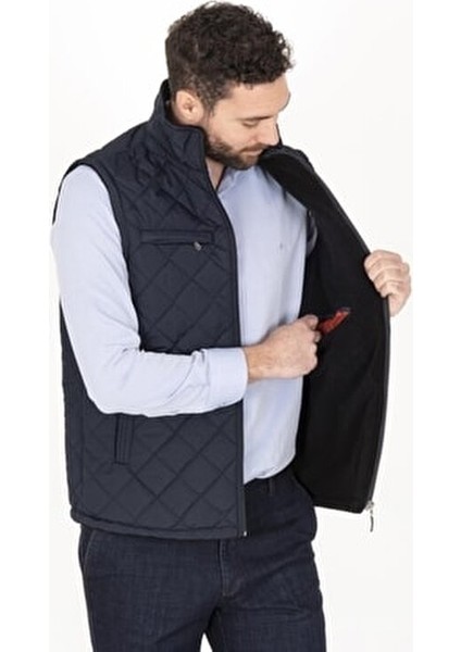 Klasik Kesim Kapitone Şişme Yelek İçi Polarlı Baba Yeleği Erkek Regular Fit Kolsuz Denim fiyatları