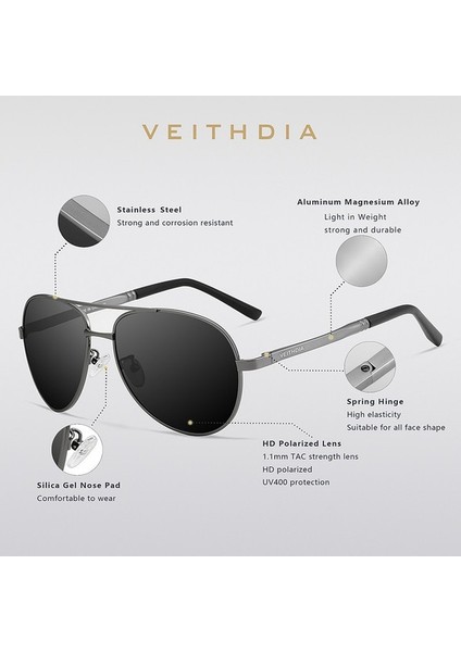 Erkek Güneş Gözlüğü - Polarize UV400 Lens (Yurt Dışından)