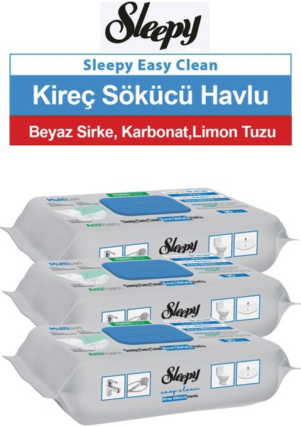Sleepy Easy Clean Kireç Sökücü Havlu 30'lu 3 Paket