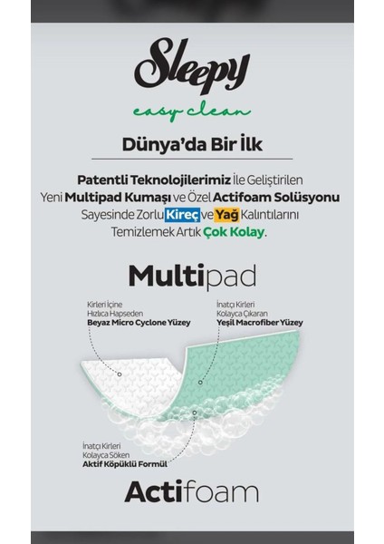 Sleepy Easy Clean Kireç Sökücü Havlu 30'lu 3 Paket modelleri