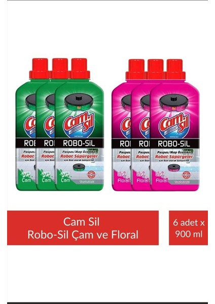Robo-Sil Çam Yüzey Temizleyici x 3 Adet + Camsil Robo-Sil Floral Yüzey Temizleyici x 3 Adet