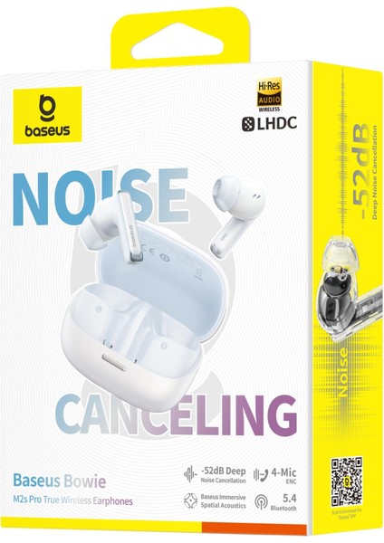 Bowie M2S Pro Hybrid Anc, Bluetooth Kulaklık, Beyaz