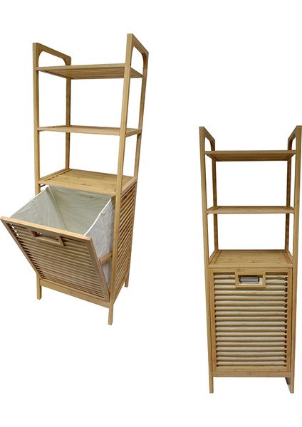 Bambu 3 Raflı Kirli Sepeti Çok Amaçlı Banyo Düzenleyici Organizer Raf fiyatları