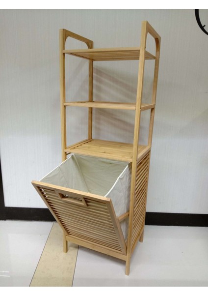 Bambu 3 Raflı Kirli Sepeti Çok Amaçlı Banyo Düzenleyici Organizer Raf modelleri