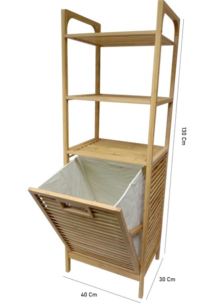 Bambu 3 Raflı Kirli Sepeti Çok Amaçlı Banyo Düzenleyici Organizer Raf indirimleri