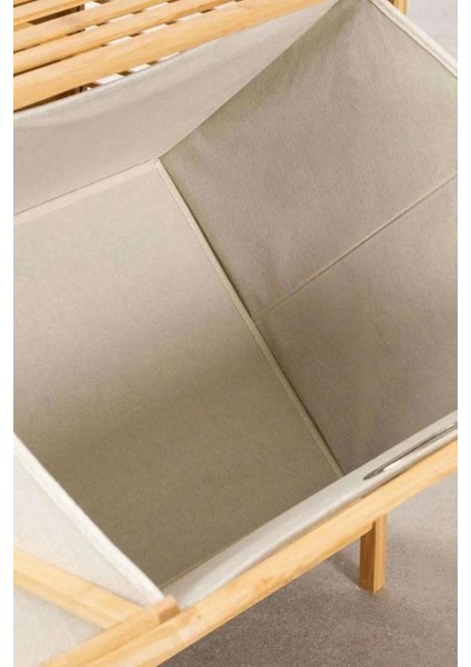 Bambu 3 Raflı Kirli Sepeti Çok Amaçlı Banyo Düzenleyici Organizer Raf