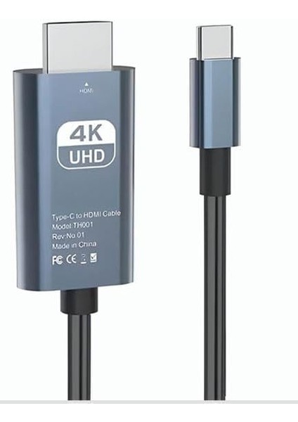 HDMI Type C - Lightning - iphone ve Tüm Type C Cihazlarla Uyumlu Hd Hdmi Kablo 4K Ultra Hd HDMI Kablo Tak Çalıştır 2 Metre (Type C To Hdmi Hb-06) modelleri