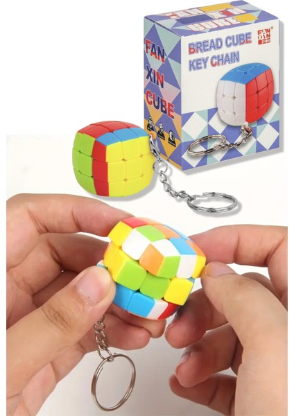 3X3X3 Rübik Akıl Küpü Taşınabilir Anahtarlık Renkli Dayanıklı Magic Hızlı Dönüşlü Zeka Oyuncağı