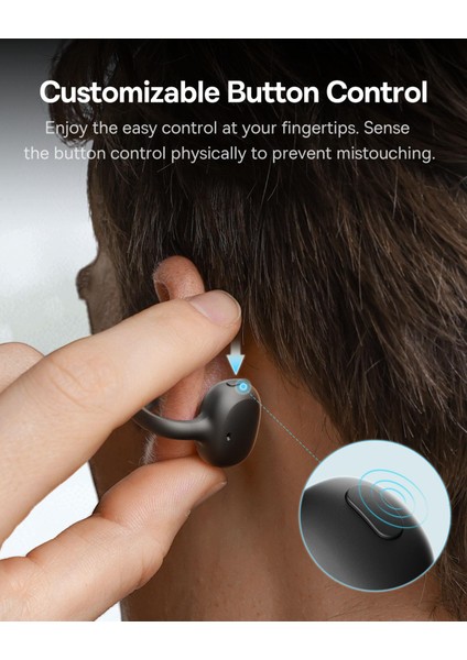 Bowie Mc1 Kulak Klipsli Kulaklık, Bluetooth 5.4, 40 Saat Pil, Aı Bass, IP57 Su Geçirmez, Siyah