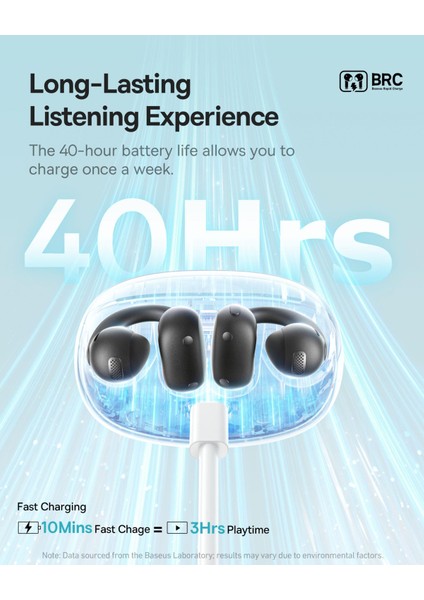 Bowie Mc1 Kulak Klipsli Kulaklık, Bluetooth 5.4, 40 Saat Pil, Aı Bass, IP57 Su Geçirmez, Siyah