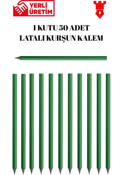 Kurşun Kalem 50 Adet Doğal Kurşun Kalem Latalı Okul Kreş Iş modelleri