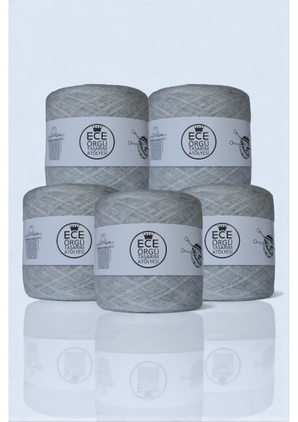 3 Katlı, Gri Angora Örgü Ipi (500 Gr.)