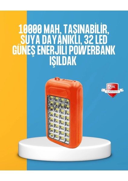Çift USB Çıkışlı Güneş Enerjili Aydınlatmalı Powerbank