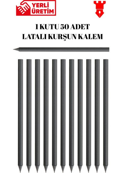 Kurşun Kalem 50 Adet Doğal Kurşun Kalem Latalı Okul Kreş Iş modelleri