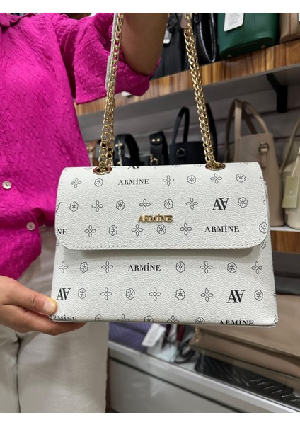 Bayan Çanta- 340 Beyaz Baskılı