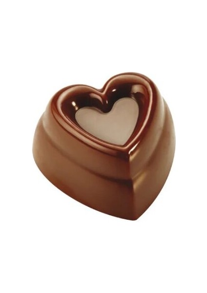 Innovation Polikarbon Pralin Çikolata Kalıbı Çift Kalp PC17 PC17 - 30 x 30 x 17 H mm