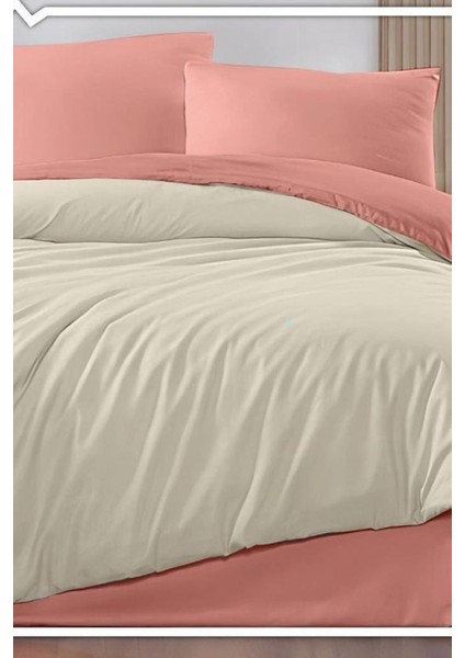 Onur Lastikli Çarşaflı Çift Kişilik Nevresim Takımı Pudra Kahve